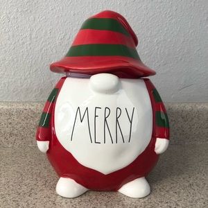 Rae Dunn Merry Christmas Gnome canister cookie jar